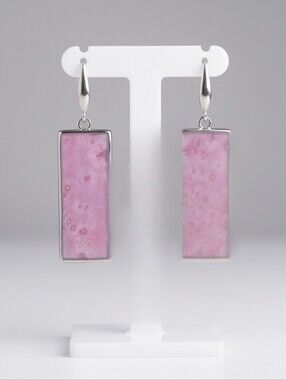 #531 HAND CRAFTED Earrings handcrafted handmade Resin Pink Silver-tone